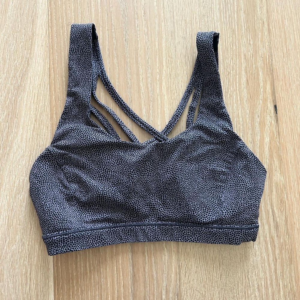 Lululemon Women's Black & Gray Strappy Sports Bra